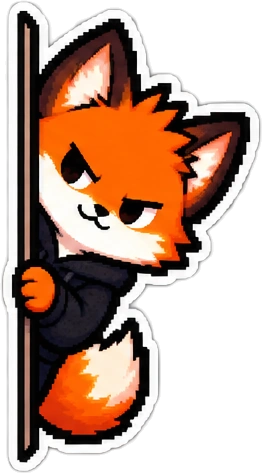 INQ Fox mascot peeking over panel
